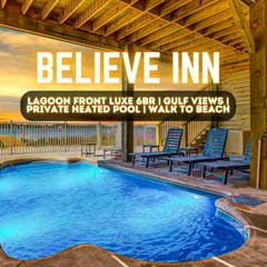 Believe Inn" | Luxury 6BR Lagoon Front Home With Gulf Views*Heated Private Pool*Private Boat Dock*Sleeps 18