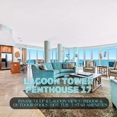 Penthouse 17 @ Lagoon Tower" | Luxury Waterfront 5BR Penthouse*Insane Views*100 Steps To Beach*Outdoor Pool*Heated Indoor Pool*Hot Tub*3700 Sq Ft*Sleeps 10