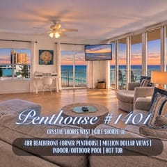 Penthouse #1401" | Crystal Shores West | Luxury 4BR Corner Beachfront Penthouse | Insane Gulf Views | Indoor/Outdoor Pool | Hot Tub | Gym | Sleeps 14